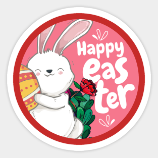 Happy Easter. Cute Easter Bunny design Sticker